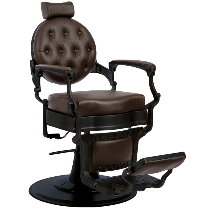 Sillón de barbero ARCHIE NEGRO MARRÓN