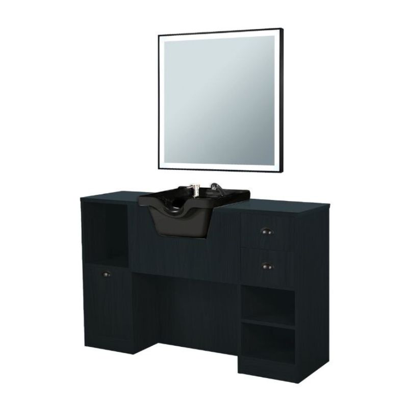 OKE 9 98 Kaptafel met wastafel - Zwart hout