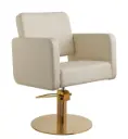 VILIO GOLD Frisørstol - Creme