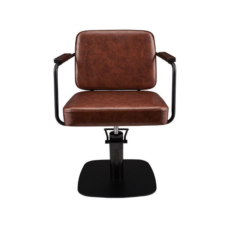 ENZO Fauteuil coiffure Marron Clair Brillant