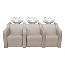  ALBA SOFA 3-Sitzer-Shampoo-Tablett - (Becken: Blanc, Couleur de revêtement: P3 - Crème)