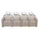 ALBA SOFA Bac shampoing 4 places - (Couleur de la vasque: Blanc, Couleur de revêtement: P3 - Crème)