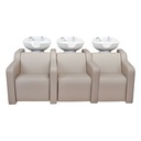 ALBA SOFA RELAX VIBROMASSAGE Bac shampoing 3 places (Couleur de la vasque: Blanc, Couleur de revêtement: P3 - Crème)