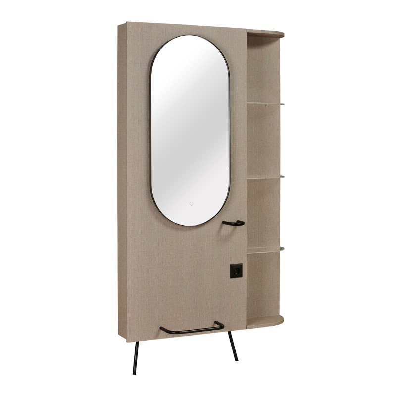 ART DECO DISPLAY Sienas LED Komode ar Stikla Plauktiem