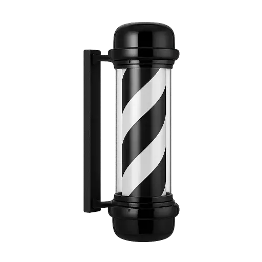 [CLASSIQUE-BL-WH] CLASSIQUE Noire et Blanche Enseigne Barbier Lumineuse