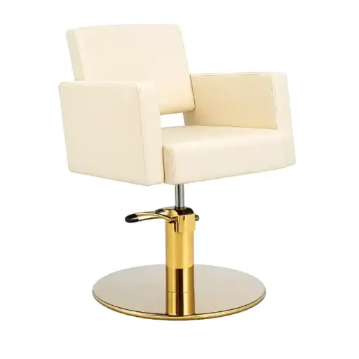 [VICTORIA-GOLD-BE] VICTORIA GOLD Crema Poltrona da Parrucchiere    