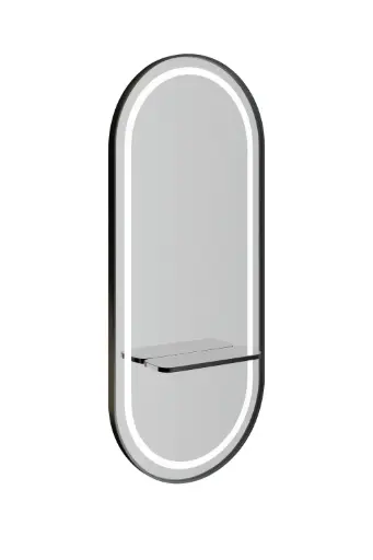 [MR-06-BL] OPTIMA Black — Miroir Ovale Mural